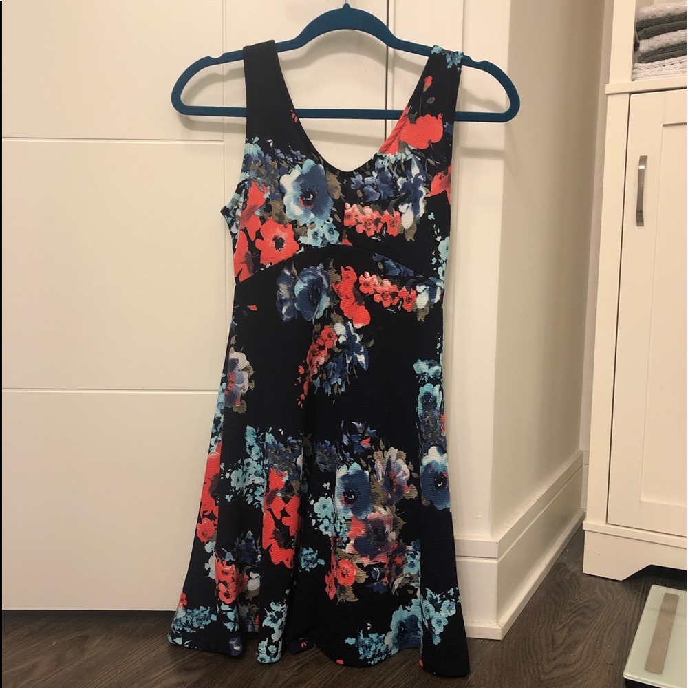 Navy Blue floral Dress